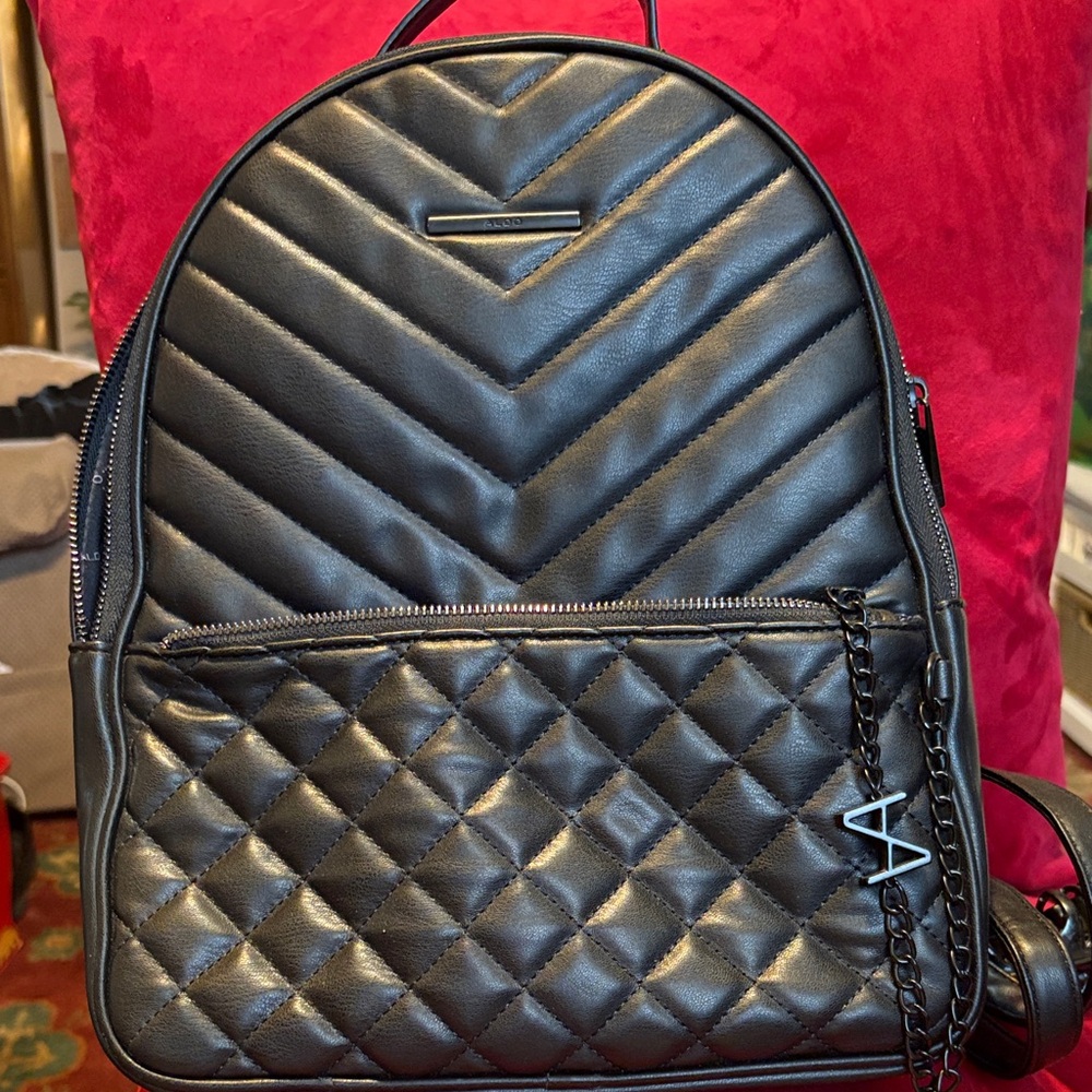 Aldo Black Quilted Backpack